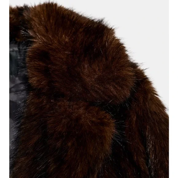 🐻🍂🤎 Zara Luxurious Brown Faux Fur Coat - Picture 6 of 6